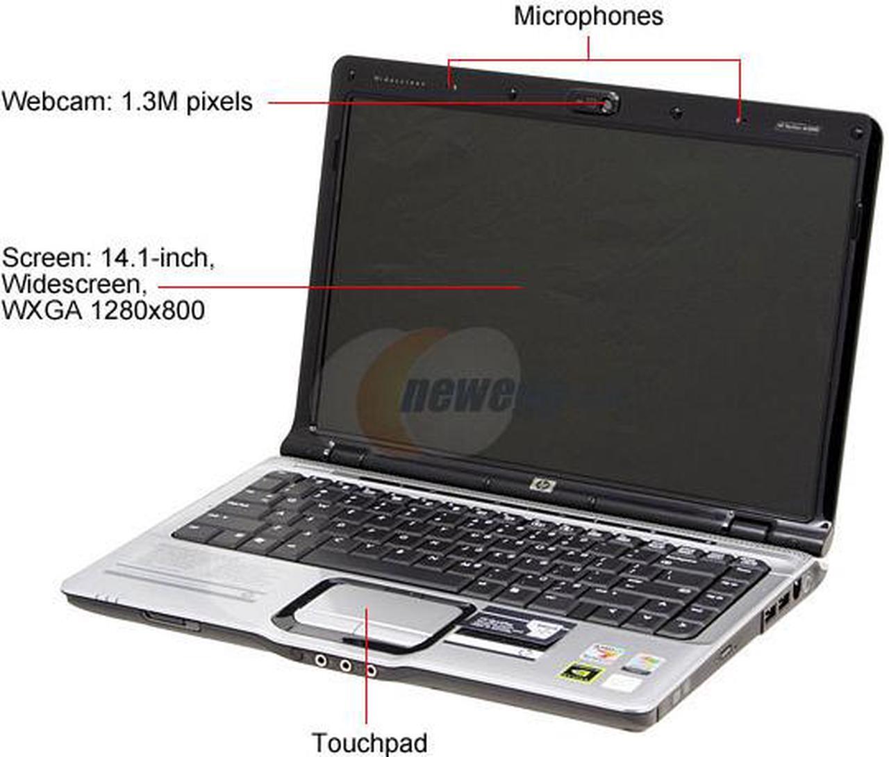Alt view image 2 of 15 - HP Laptop Pavilion AMD Turion 64 X2 TL-52 1GB Memory 120GB HDD NVIDIA GeForce Go 6150 14.1" Windows XP Media Center dv2120us(RG404UA)