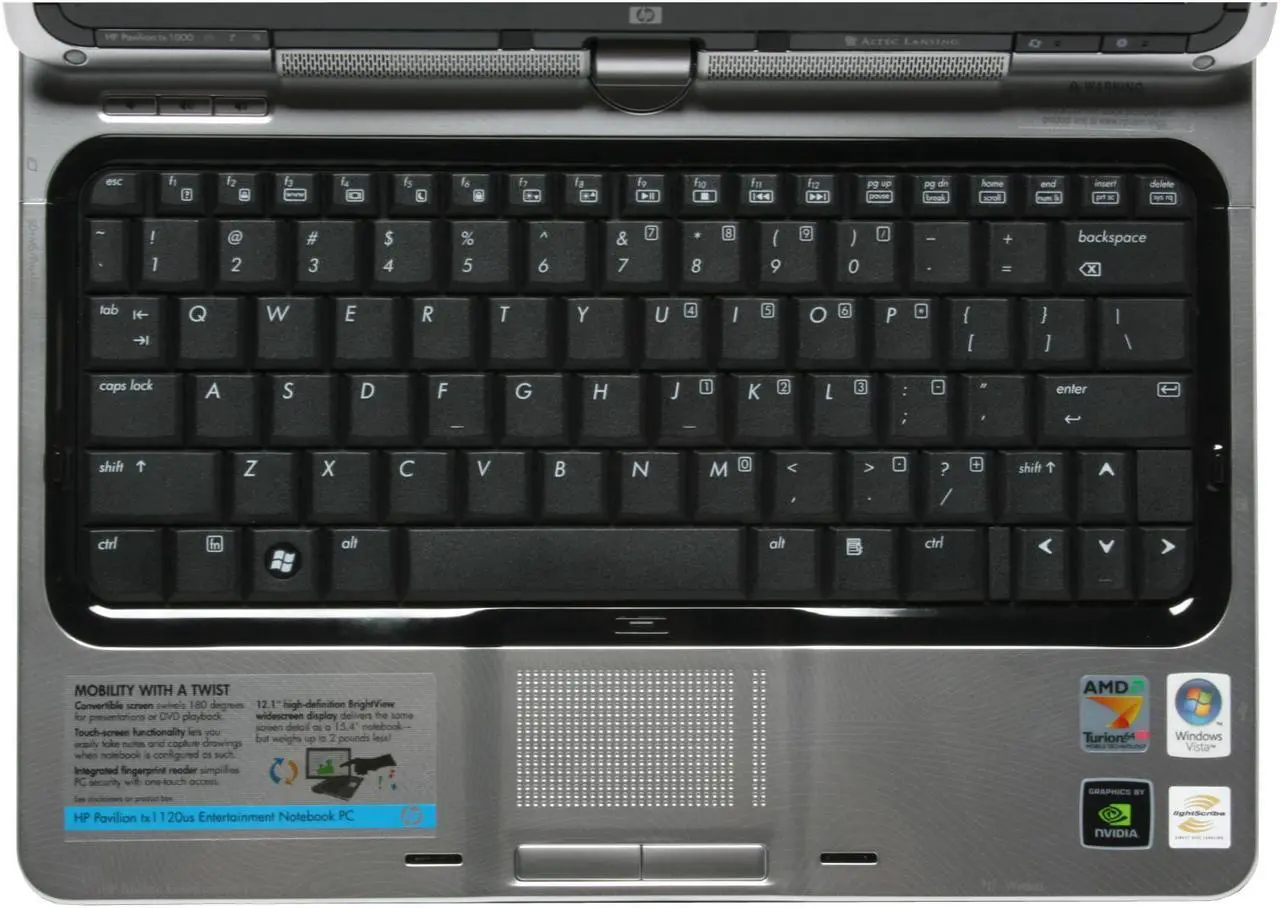 Alt view image 4 of 17 - HP Pavilion TX1120US 2GB Memory 12.1" 1280 x 800 Tablet PC Windows Vista Home Premium