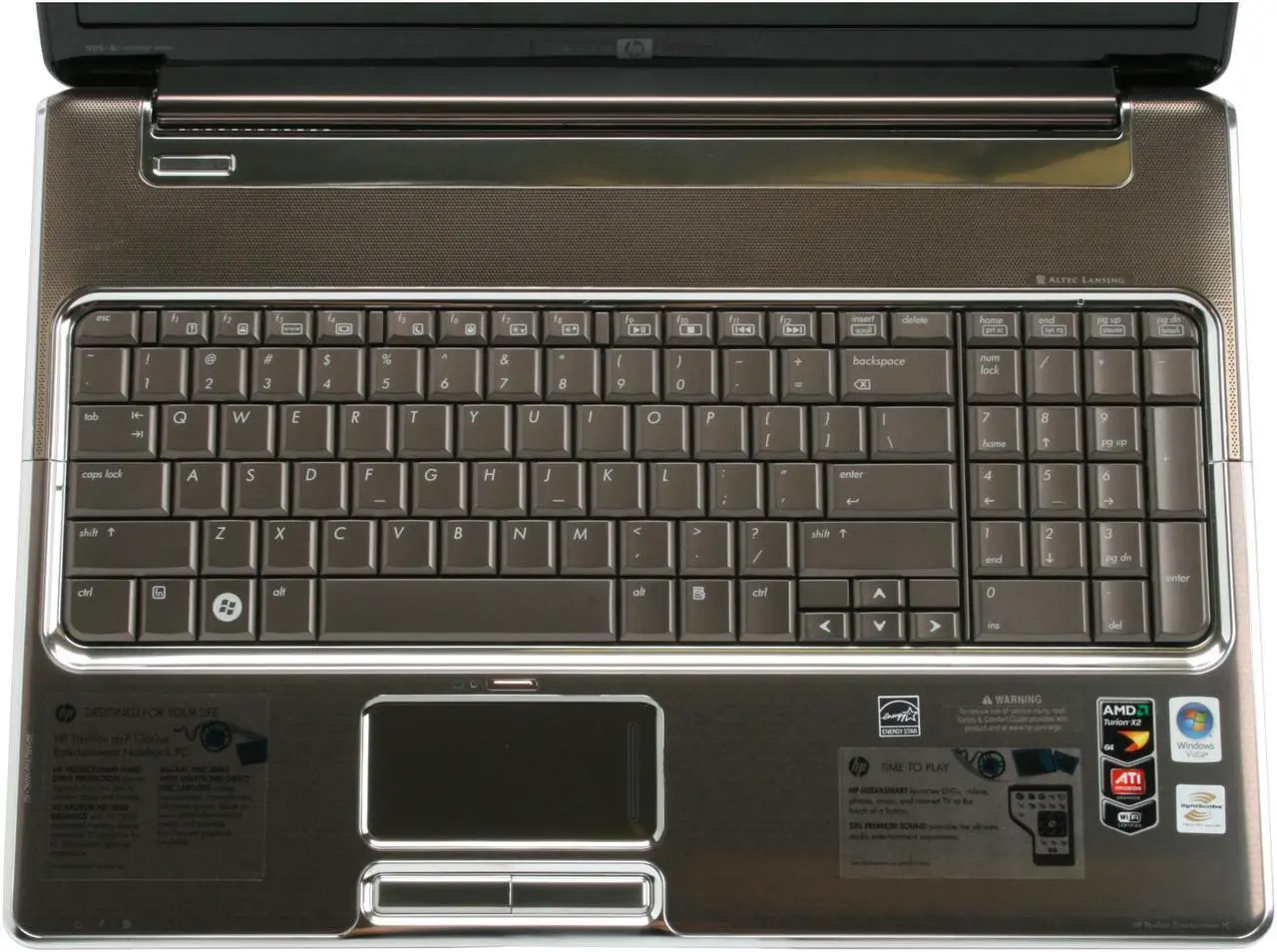 Alt view image 10 of 17 - HP Laptop Pavilion AMD Turion 64 X2 RM-74 4GB Memory 400GB HDD ATI Radeon HD 3200 17.0" Windows Vista Home Premium 64-bit dv7-1260us