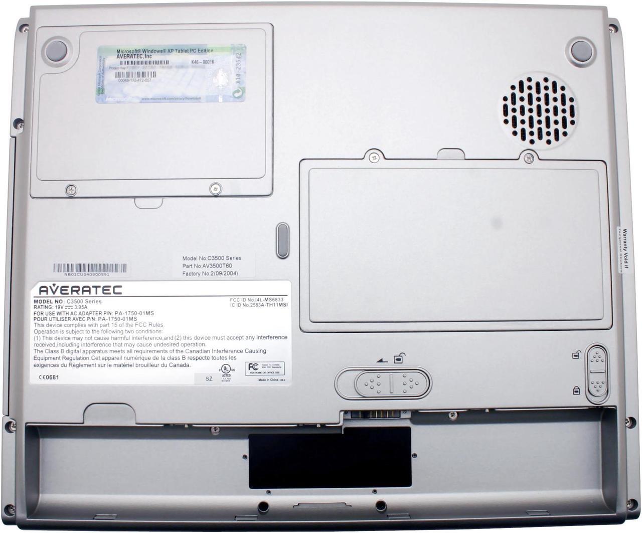 Alt view image 10 of 14 - AVERATEC C3500 512MB Memory 12.1" 1024 x 768 Tablet PC Windows XP Tablet PC Edition
