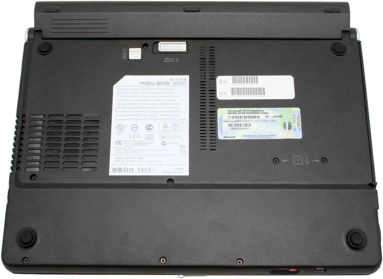 Alt view image 10 of 14 - MSI Laptop Intel Pentium M 740 512MB Memory 60GB HDD Intel GMA 900 12.1" Windows XP Professional S260-100