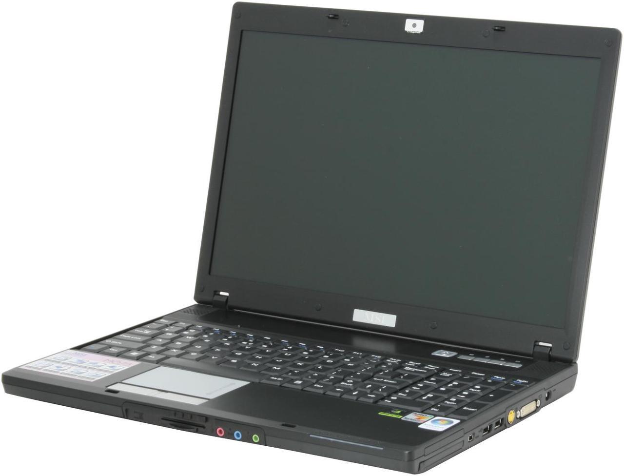 Alt view image 2 of 19 - MSI Laptop AMD Turion 64 X2 TL-52 1GB Memory 100GB HDD NVIDIA GeForce Go 7400 15.4" Windows Vista Home Premium M673-018US