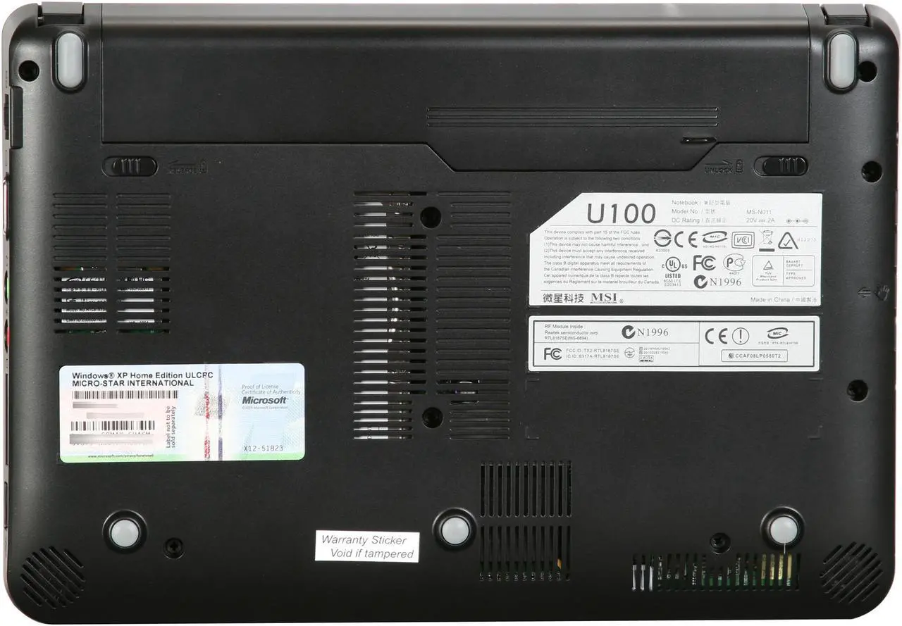 Alt view image 7 of 8 - MSI Wind U100-641US Black Intel Atom N270(1.60 GHz) 10.0" WSVGA 1GB Memory 160GB HDD Netbook