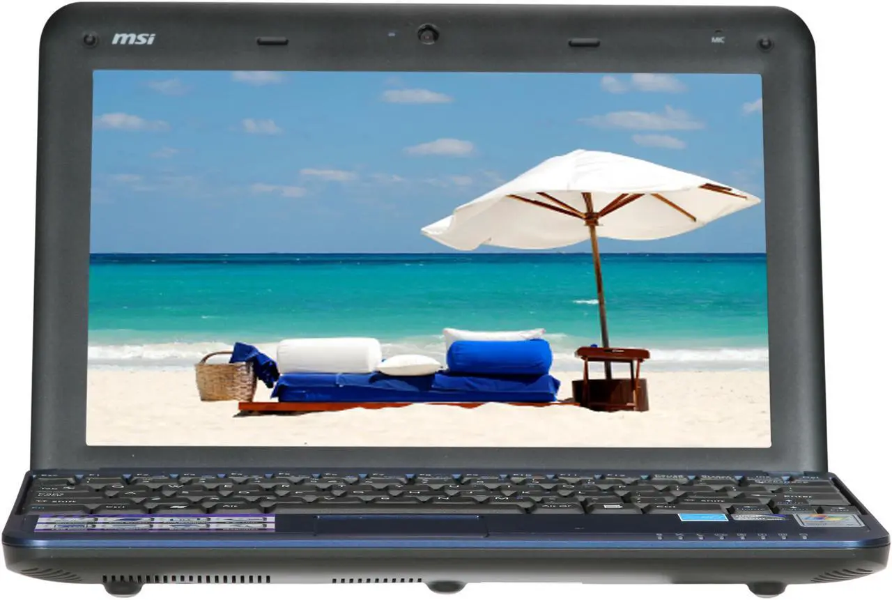 Alt view image 5 of 8 - MSI Wind U100-013US Silver Blue Intel Atom N270(1.60 GHz) 10.0" WSVGA 1GB Memory 160GB HDD Netbook