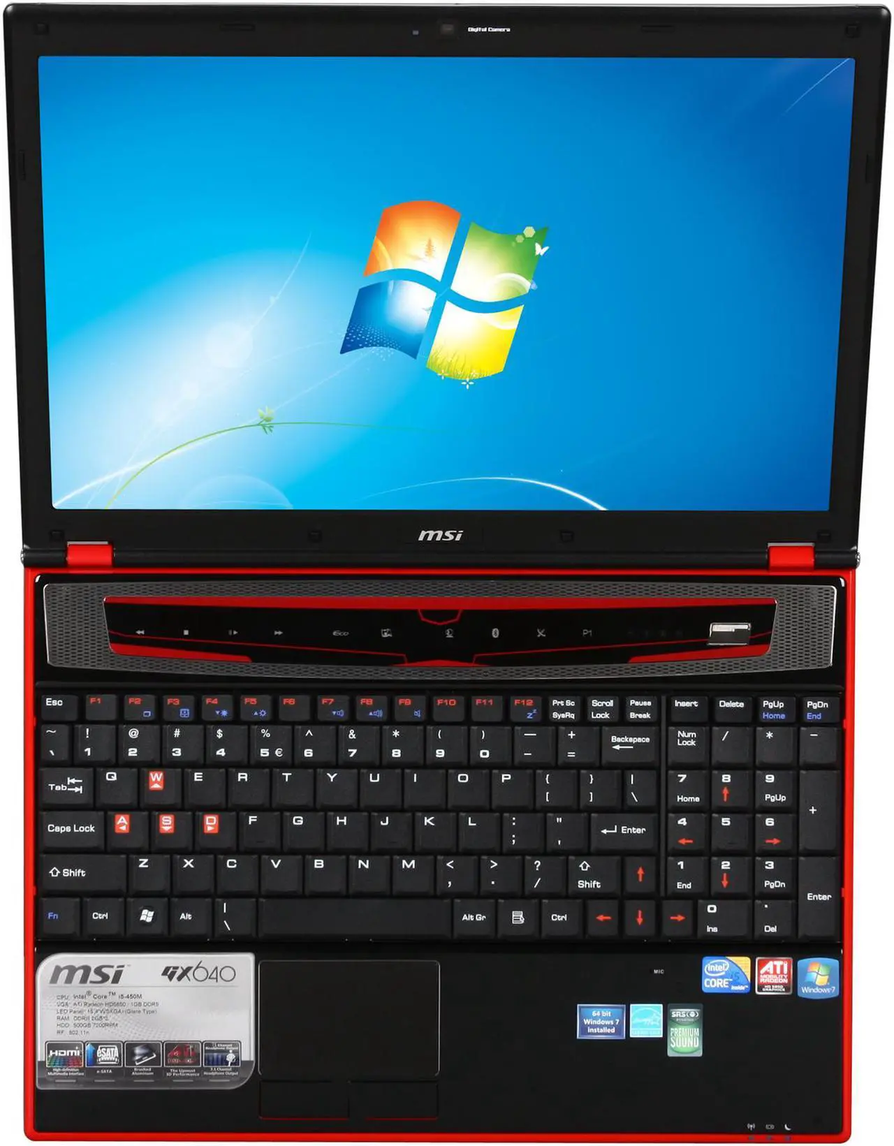Alt view image 6 of 8 - MSI Laptop Intel Core i5-450M 4GB Memory 500GB HDD ATI Mobility Radeon HD 5850 15.4" Windows 7 Home Premium 64-bit GX640-260US