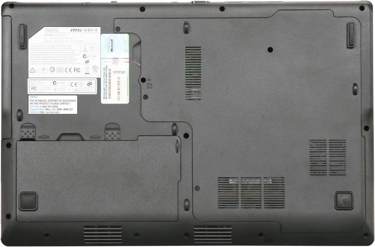 Alt view image 7 of 8 - MSI Laptop Intel Core i5-430M 4GB Memory 320GB HDD Intel HD Graphics 15.6" Windows 7 Home Premium A6200-021US