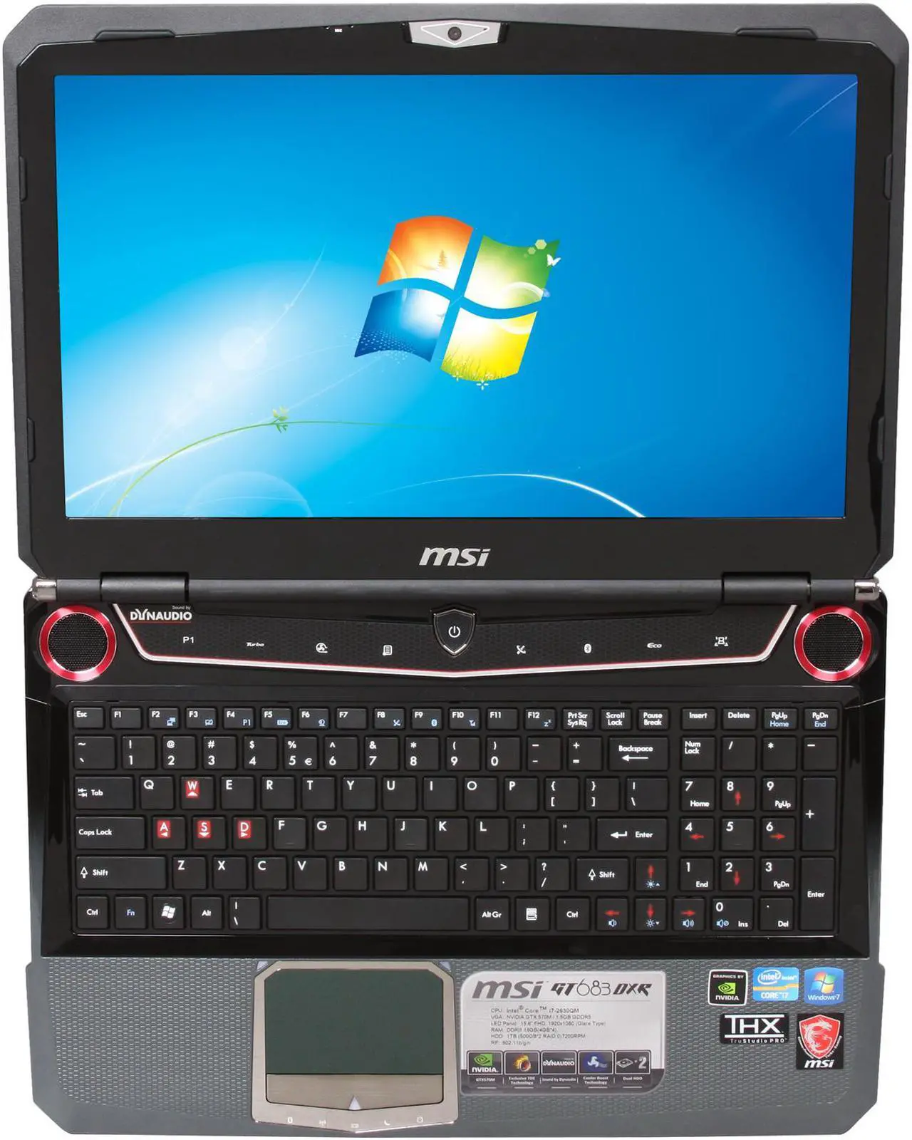 Alt view image 6 of 8 - MSI Laptop GT Series Intel Core i7-2630QM 16GB Memory 1TB HDD NVIDIA GeForce GTX 570M DDR5 15.6" Windows 7 Home Premium 64-Bit GT683DXR-427US
