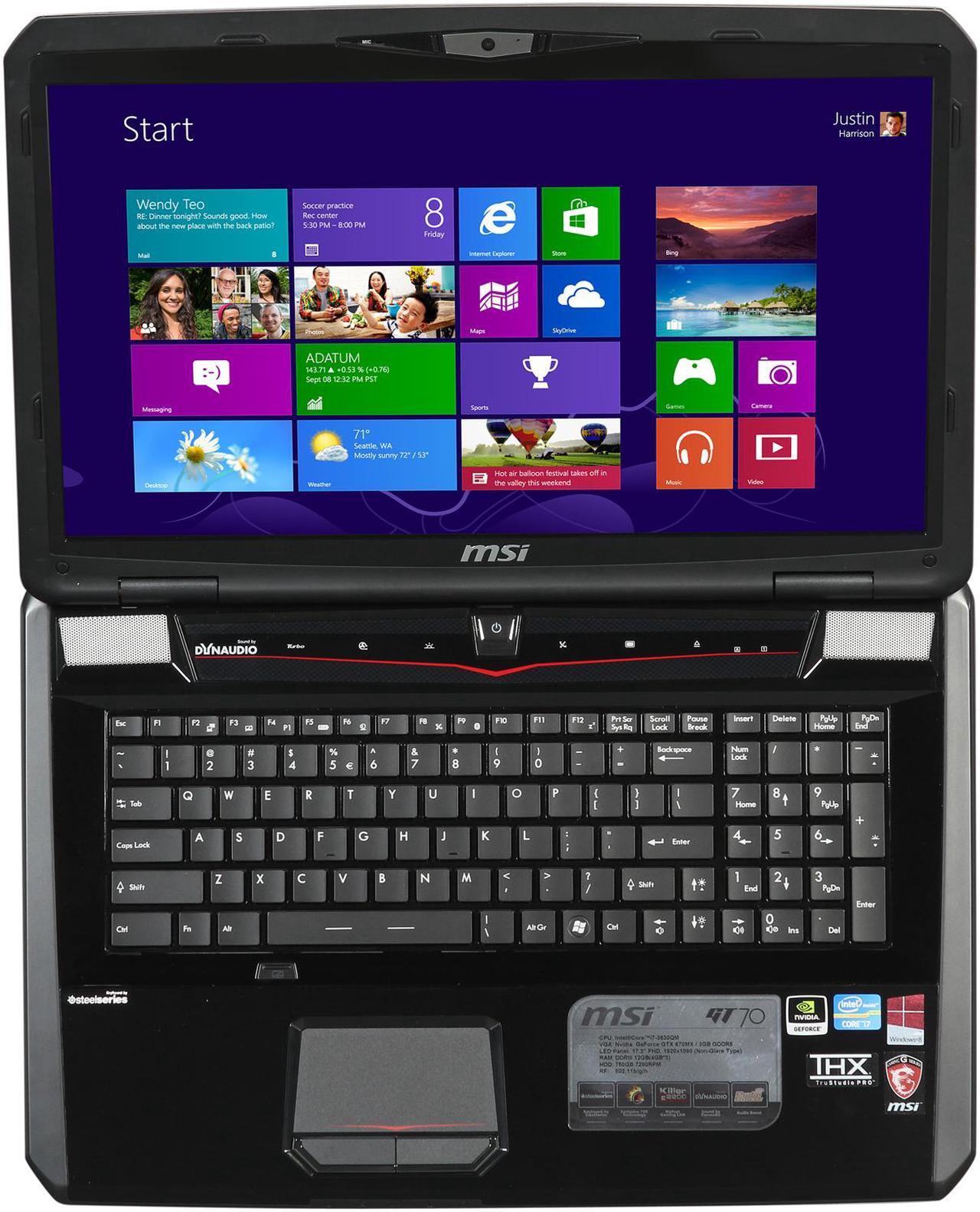 Alt view image 6 of 8 - MSI GT Series - 17.3" NVIDIA GeForce GTX 670MX - Intel Core i7-3630QM - 12GB Memory - - Windows 8 - Gaming Laptop - (GT70 0NC-494US )