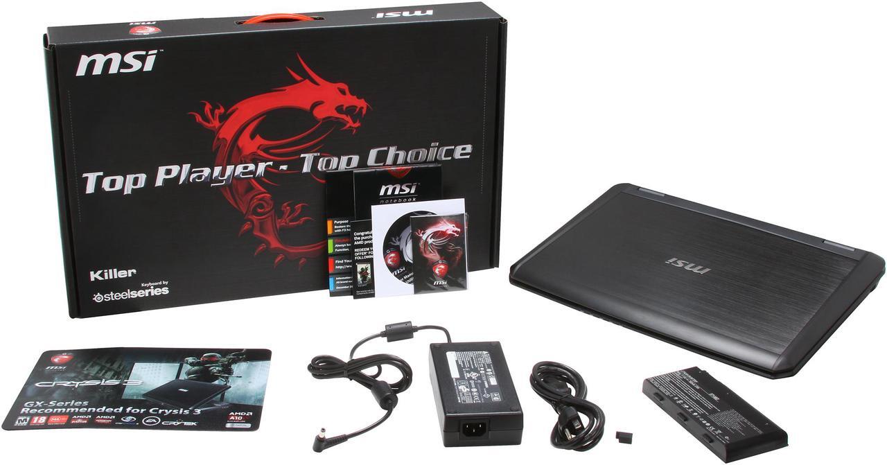 Alt view image 8 of 8 - MSI GX Series - 17.3" AMD Radeon HD 8970M - AMD A10-5750M - 8GB Memory - - Windows 8 - Gaming Laptop - (GX70 3BE-007US )