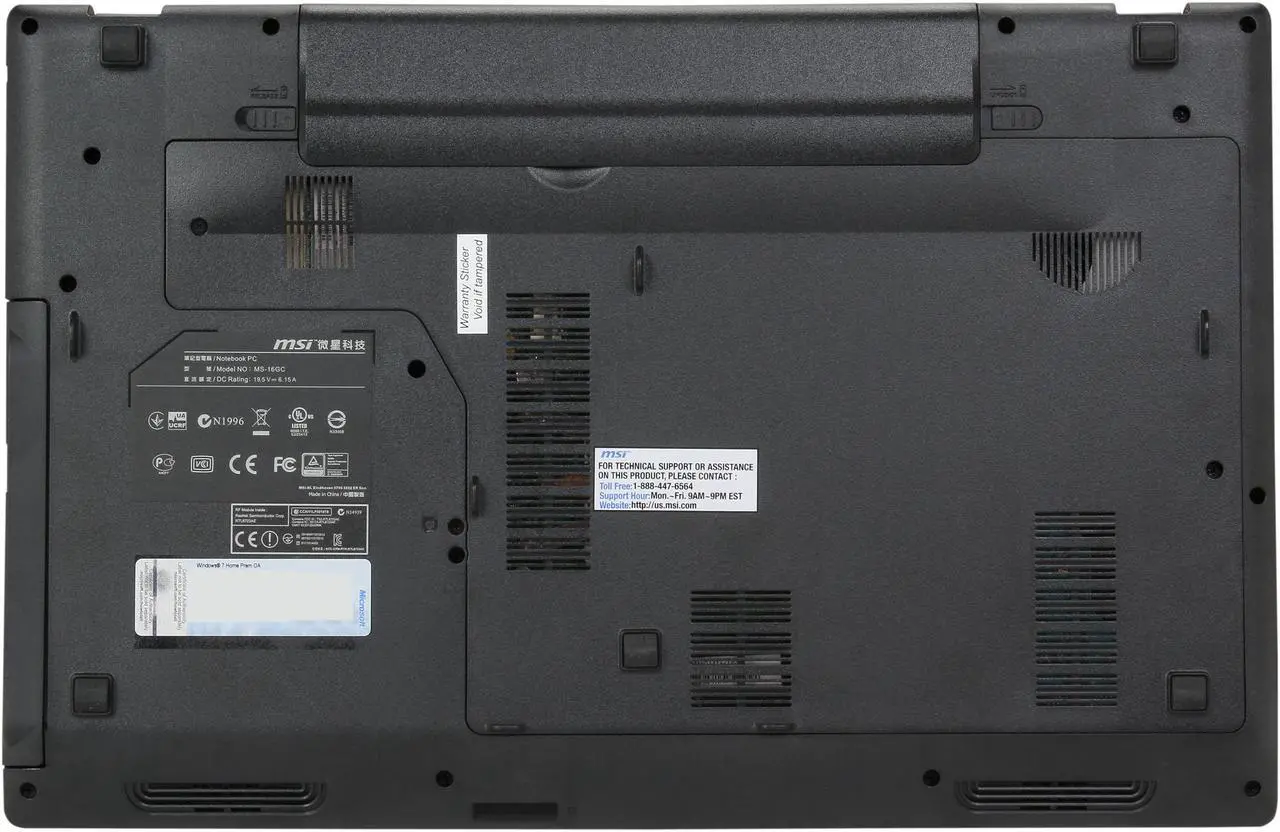 Alt view image 7 of 8 - MSI GE Series - 15.6" NVIDIA GeForce GT 750M - Intel Core i7-4700MQ  - 8GB Memory - - Windows 7 Home Premium - Gaming Laptop - (GE60 2OC-097US )