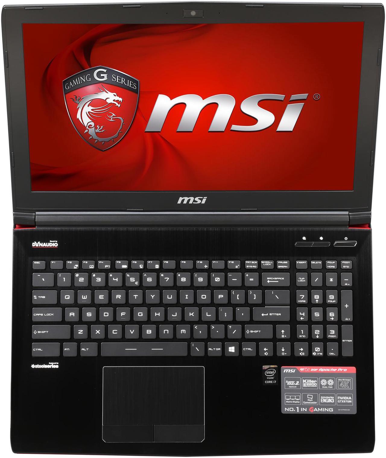 Alt view image 6 of 8 - MSI GE Series GE62 Apache Pro-055 Gaming Laptop Intel Core i7 4720HQ (2.60GHz) 12GB Memory 1TB HDD 128G SSD NVIDIA GeForce GTX 970M 3 GB GDDR5 15.6" Windows 8.1 64-Bit Multi-language