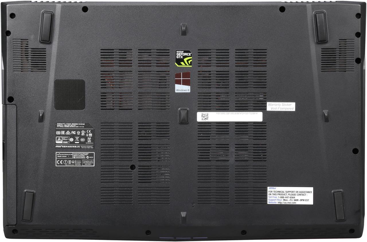 Alt view image 7 of 8 - MSI GE Series GE62 Apache Pro-055 Gaming Laptop Intel Core i7 4720HQ (2.60GHz) 12GB Memory 1TB HDD 128G SSD NVIDIA GeForce GTX 970M 3 GB GDDR5 15.6" Windows 8.1 64-Bit Multi-language