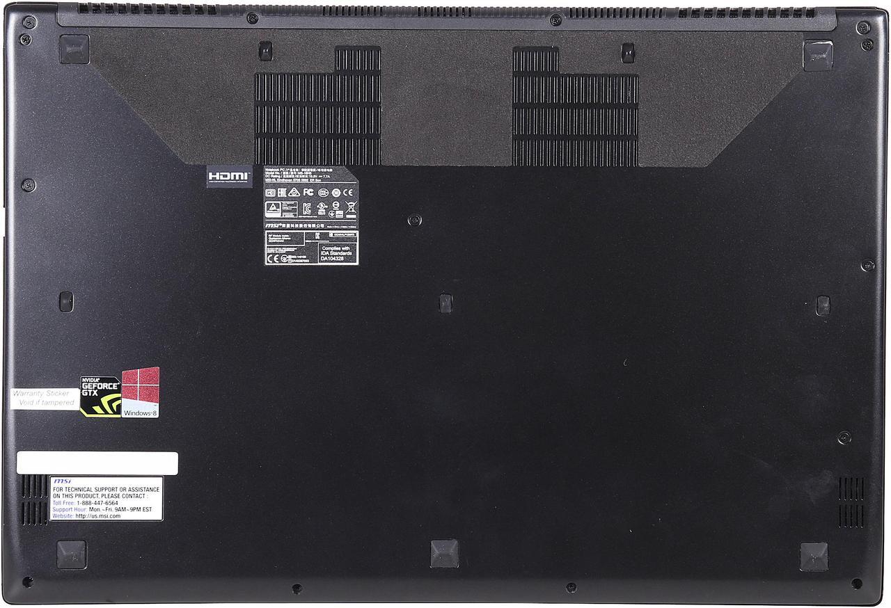 Alt view image 7 of 8 - MSI GS Series - 15.6" NVIDIA GeForce GTX 970M - Intel Core i7-5700HQ - 16GB Memory - 128 GB SSD - Windows 8.1 64-Bit - Gaming Laptop - (GS60 Ghost Pro-606 )