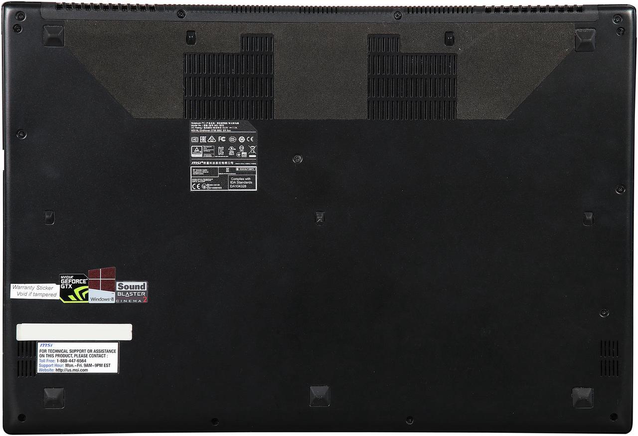 Alt view image 8 of 8 - MSI GS Series - 15.6" NVIDIA GeForce GTX 970M - Intel Core i7-4710HQ - 16GB Memory - 128 GB SSD - Windows 8.1 - Gaming Laptop - (GS60 GHOST PRO-064 )