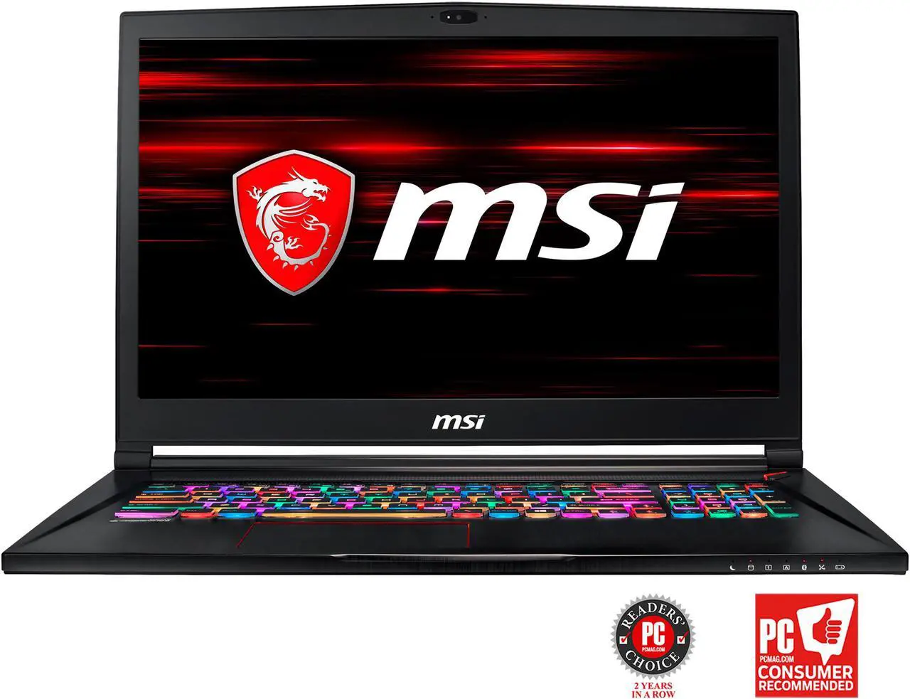 Main image of MSI GS73 STEALTH-016 17.3" 120 Hz FHD GTX 1070 8 GB VRAM i7-8750H 16 GB Memory 256GB SSD 2TB HDD Windows 10 Pro 64-Bit Gaming Laptop