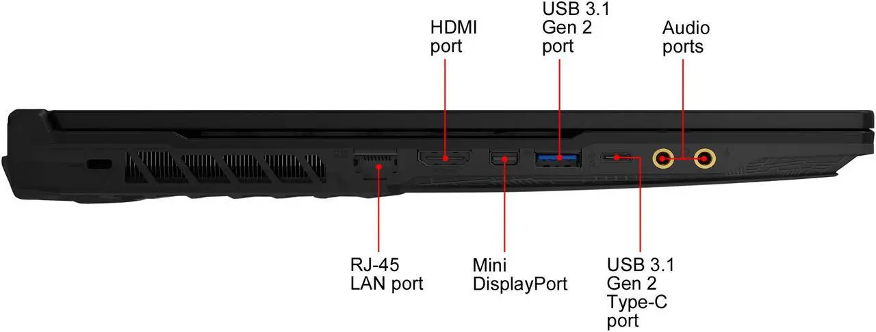 Alt view image 11 of 19 - MSI GL65 Leopard 10SEK-022 - 15.6" - Intel Core i7-10750H - RTX 2060 - 16 GB Memory - 1 TB HDD - 512 GB SSD - Gaming Laptop