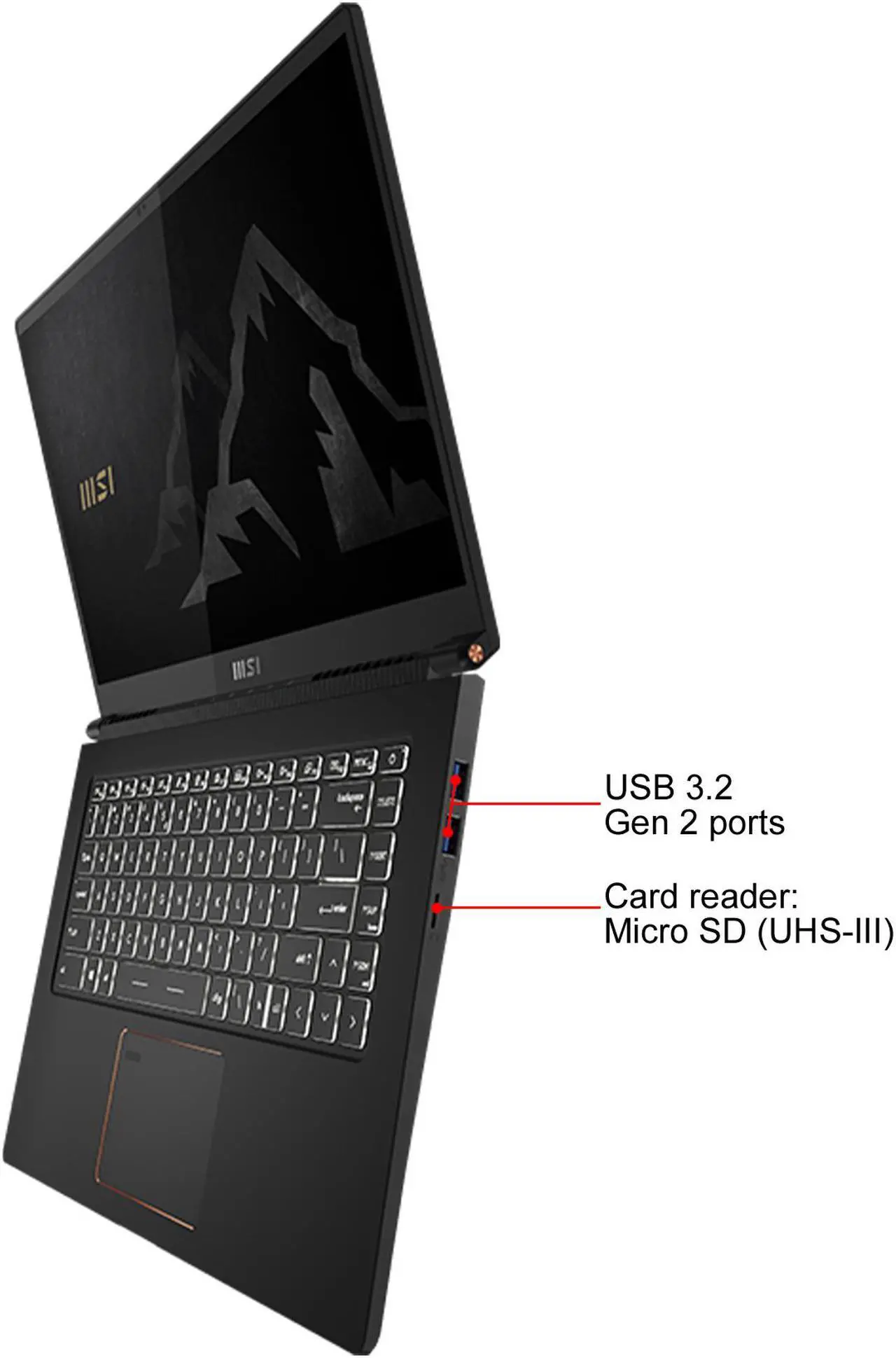 Alt view image 5 of 9 - MSI Laptop Intel Core i7-1185G7 16GB Memory 1 TB NVMe SSD NVIDIA GeForce GTX 1650 Ti Max-Q 15.6" 4K / UHD Non-Touch Screen Windows 10 Pro 64-bit Summit E15 A11SCS-207