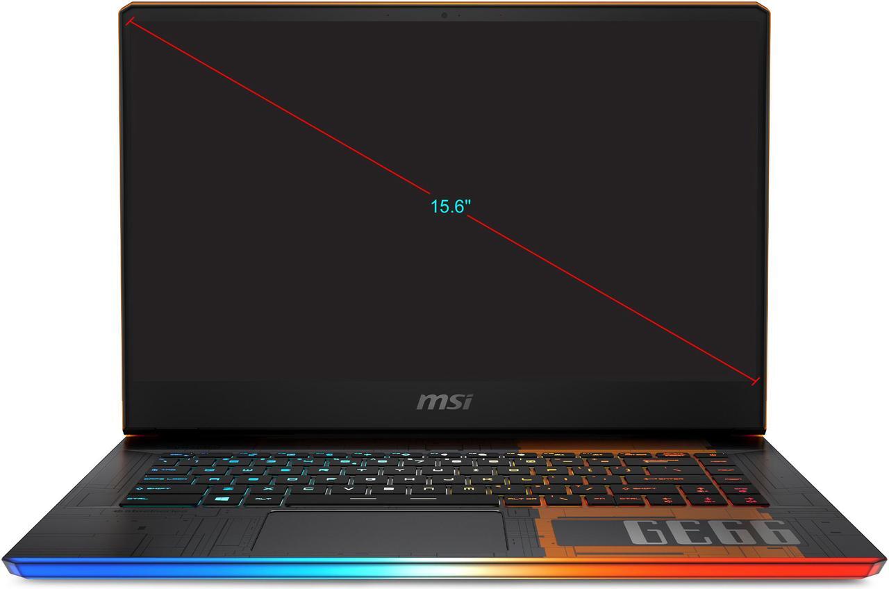 Alt view image 2 of 20 - MSI GE66 Dragonshield 10SE-654 - 15.6" 240 Hz - Intel Core i7-10750H - GeForce RTX 2060 - 16 GB DDR4 - 1 TB SSD - Windows 10 Home - Gaming Laptop