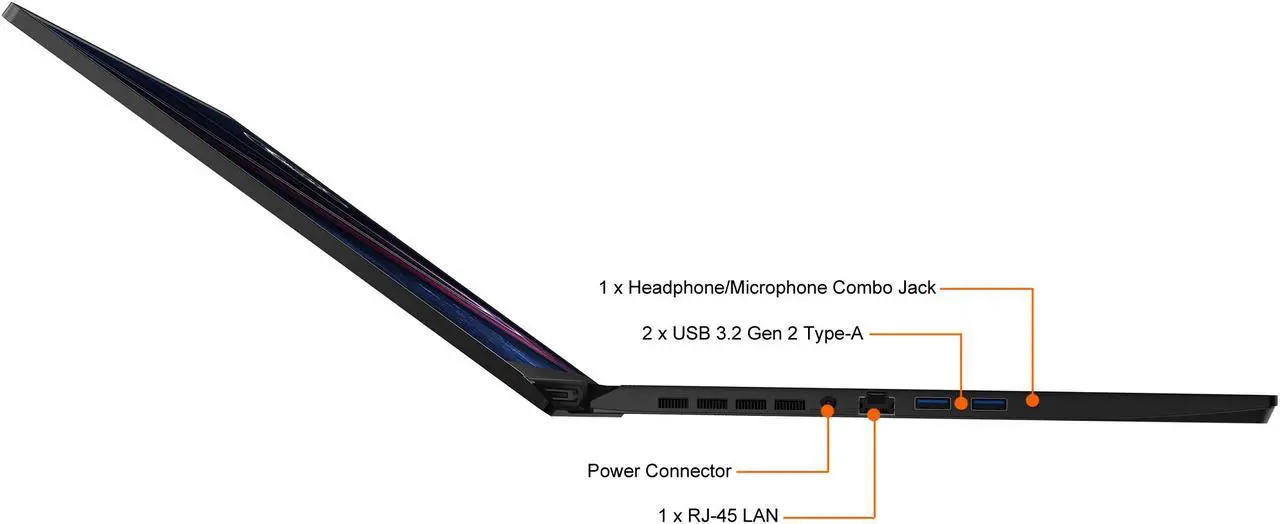 Alt view image 10 of 20 - MSI GS Series GS76 Stealth 11UH-029 17.3" 300 Hz IPS Intel Core i7 11th Gen 11800H (2.30 GHz) NVIDIA GeForce RTX 3080 Laptop GPU 32 GB Memory 1 TB NVMe SSD Windows 10 Pro 64-bit Gaming Laptop