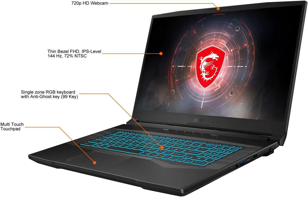 Alt view image 6 of 17 - MSI - 17.3" GeForce RTX 3060 Laptop GPU - Intel Core i7-11800H  - 16GB Memory - 512 GB NVMe SSD - Windows 10 Home 64-bit - Gaming Laptop - 144 Hz IPS (Crosshair 17 A11UEK-066 )