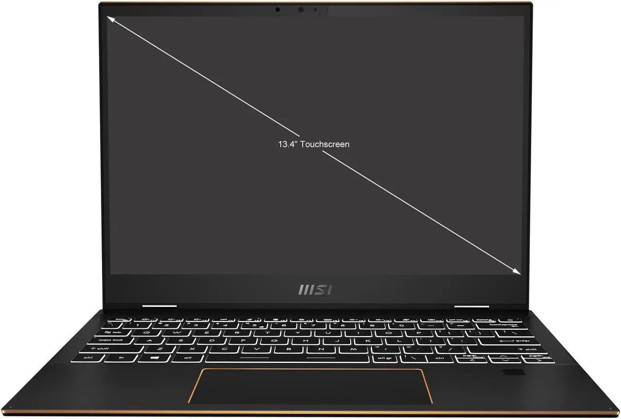 Alt view image 3 of 20 - MSI Intel Core i7-1195G7 16GB Memory 512 GB NVMe SSD Intel Iris Xe Graphics 13.4" Touch Screen 1920 x 1200 Convertible 2-in-1 Laptop Windows 10 Home 64-bit Summit E13FlipEvo A11MT-223