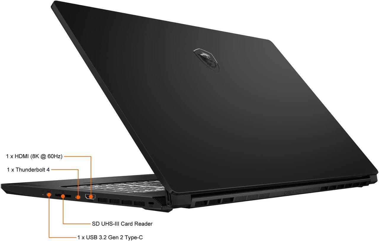 Alt view image 13 of 20 - MSI Laptop Intel Core i7-11800H 16GB Memory 512 GB NVMe SSD GeForce RTX 3060 Laptop GPU 17.3" 4K / UHD Non-Touch Screen Windows 10 Home 64-bit Creator 17 B11UE-471