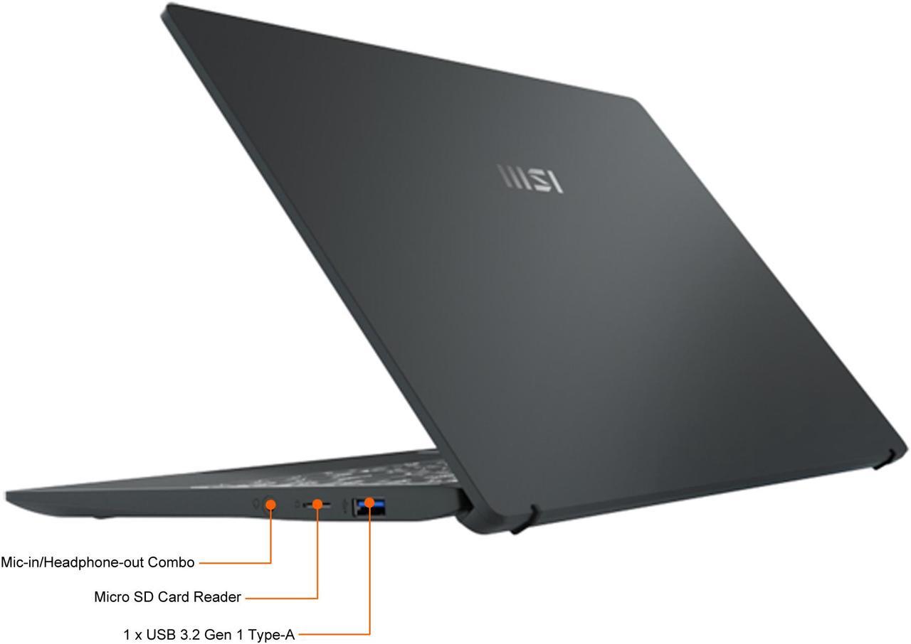 Alt view image 15 of 19 - MSI Laptop Prestige 14Evo Intel Core i5 12th Gen 1240P (1.70GHz) 16GB Memory 512 GB NVMe SSD Intel Iris Xe Graphics 14.0" Windows 11 Pro 64-bit Prestige 14Evo A12M-012