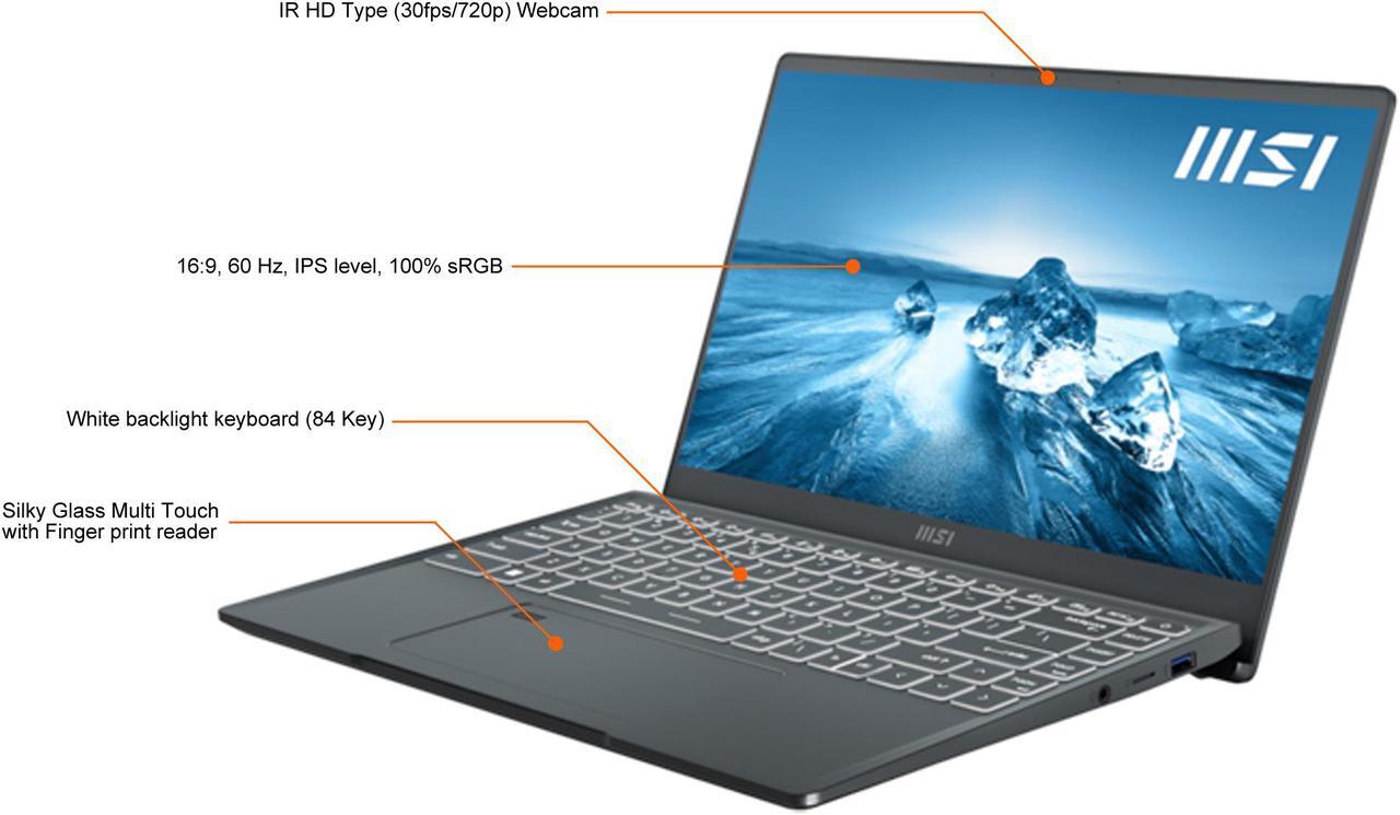 Alt view image 4 of 19 - MSI Laptop Prestige 14Evo Intel Core i5 12th Gen 1240P (1.70GHz) 16GB Memory 512 GB NVMe SSD Intel Iris Xe Graphics 14.0" Windows 11 Pro 64-bit Prestige 14Evo A12M-012