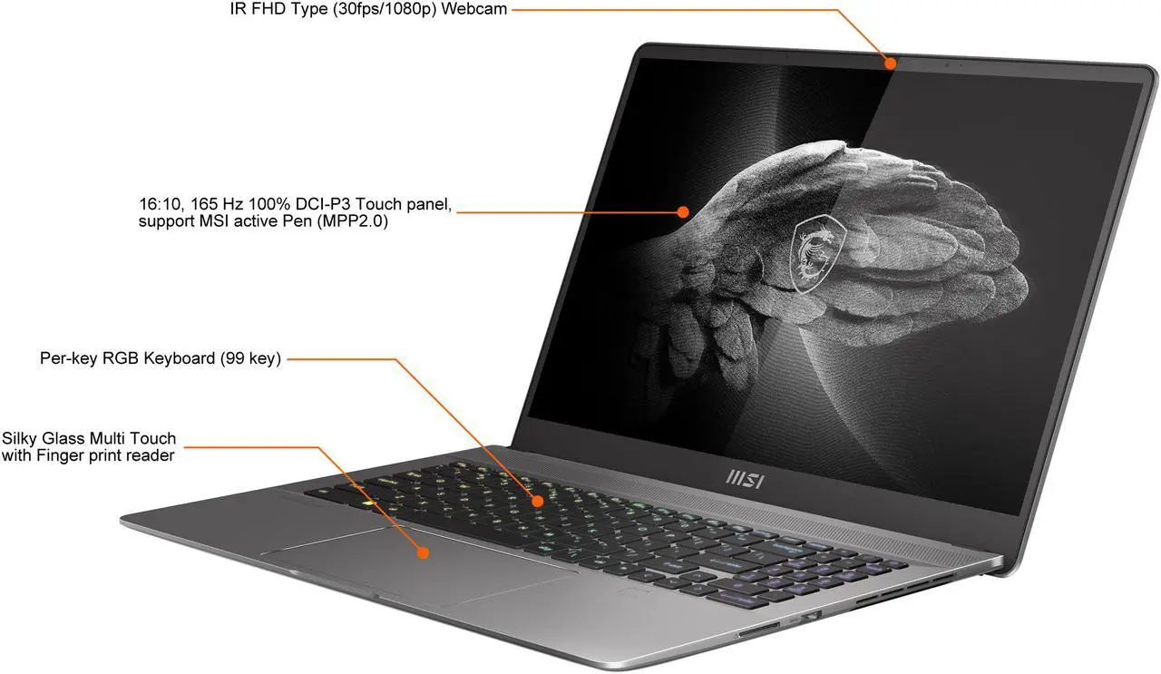 Alt view image 17 of 17 - MSI Laptop Creator Z16P Intel Core i7 12th Gen 12700H (2.30GHz) 32GB Memory 1 TB NVMe SSD NVIDIA GeForce RTX 3080 Laptop GPU 16.0" Touchscreen Windows 11 Pro 64-bit Creator Z16P B12UHT-041