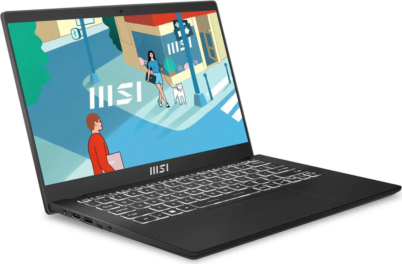 Main image of MSI Modern 14 14" Ultra Thin and Light Professional Laptop Intel® Core™ i5-1155G7 Iris Xe 8GB 512GB NVMe SSD Win 11 Pro, C11M-065US