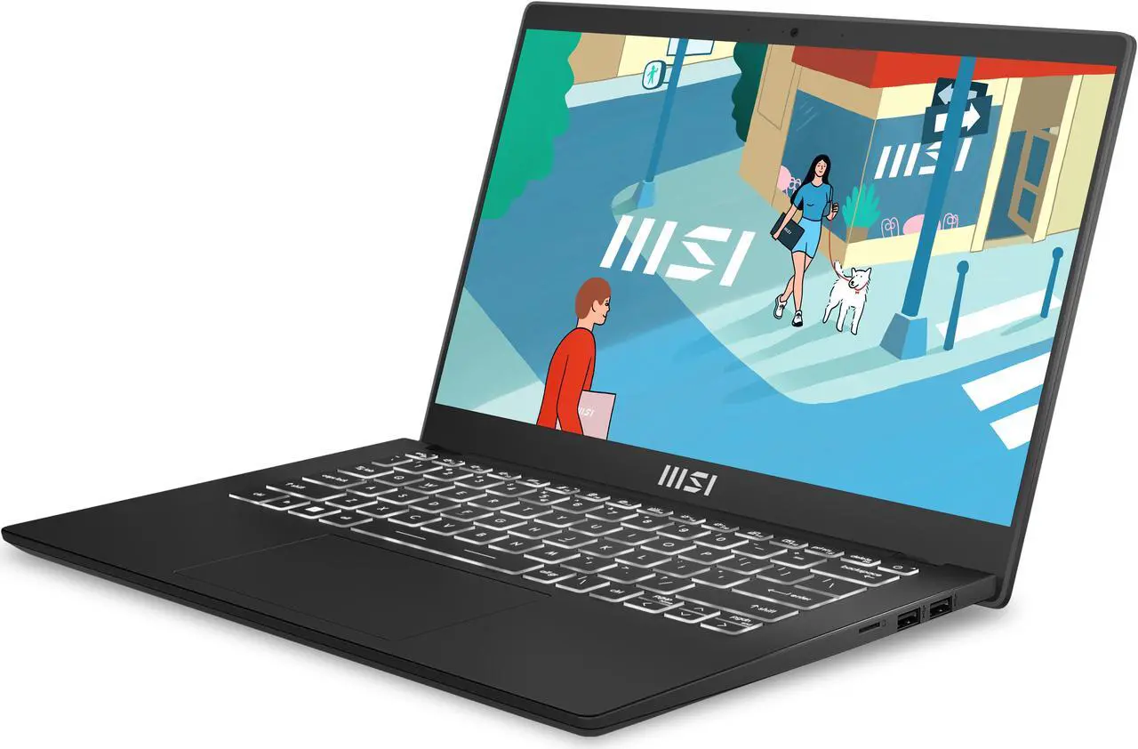Alt view image 2 of 20 - MSI Modern 14 14" Ultra Thin and Light Professional Laptop Intel® Core™ i5-1155G7 Iris Xe 8GB 512GB NVMe SSD Win 11 Pro, C11M-065US