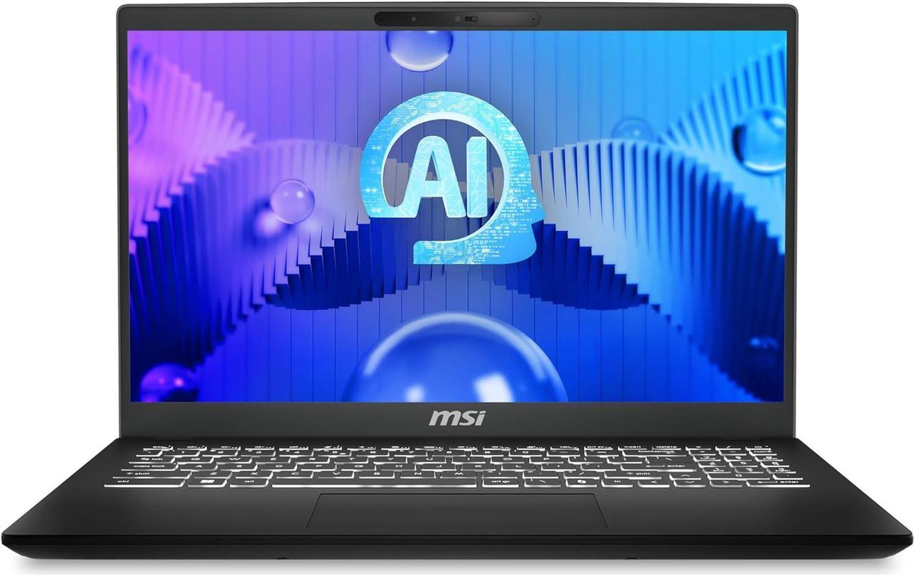 MSI Modern 15 H AI C1MG-029CA 15.6" Ultra Thin and Light Professional Laptop, Intel Core Ultra 7-155H, ARC Graphics, 32GB DDR5 Memory, 1TB NVMe SSD, Windows 11 Home, Bilingual Keyboard