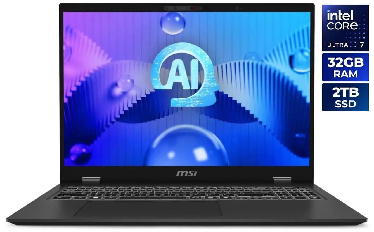 MSI Prestige 16 AI EVO 16" Intel Core Ultra 7-155H 32GB LPDDR5 2TB NVMe SSD Win 11 Home 1 year Warranty