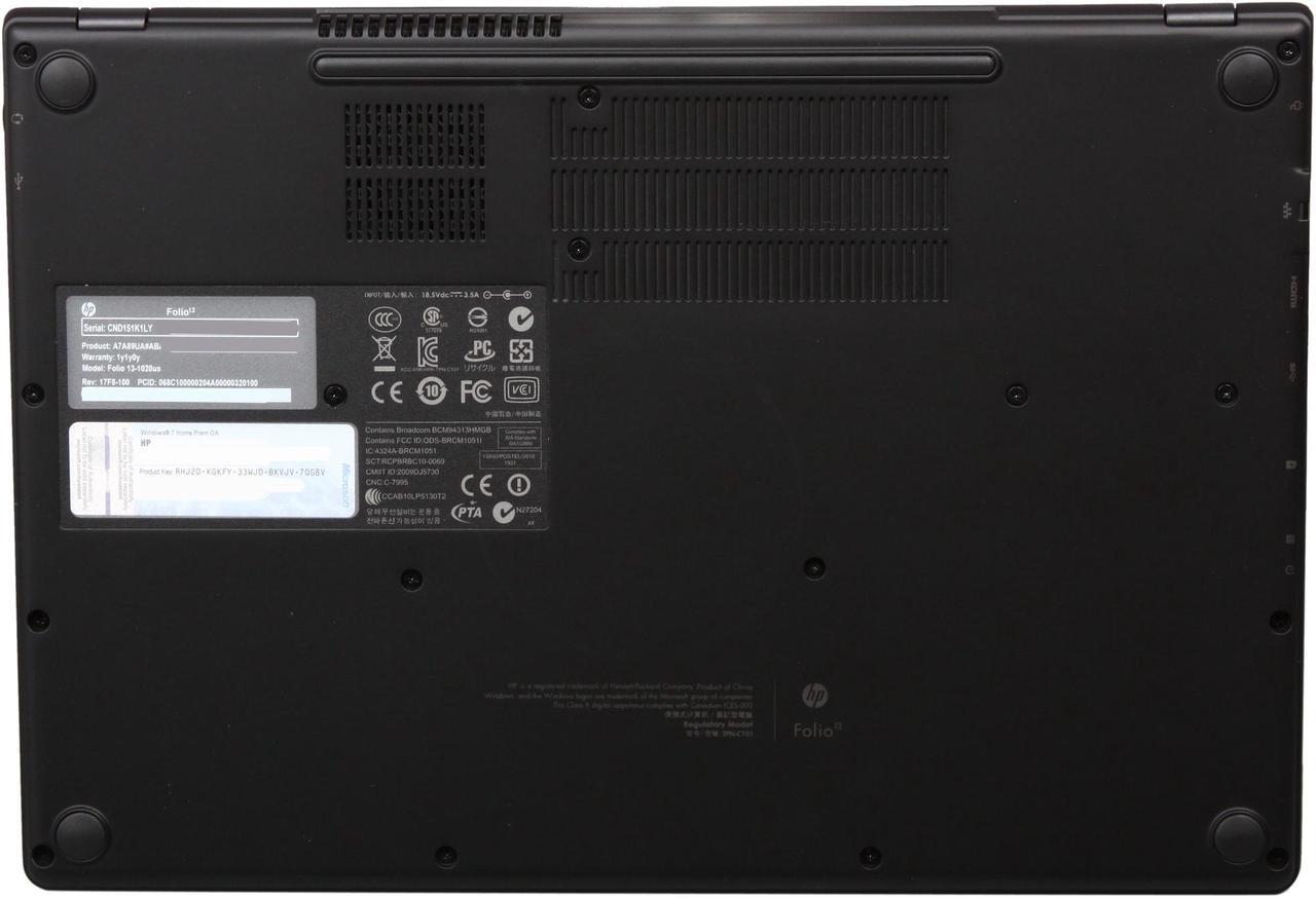 Alt view image 7 of 8 - HP Folio 13-1020us Ultrabook Intel Core i5 2467M(1.60GHz) 13.3" 4GB Memory DDR3 128GB SSD HDD Intel HD Graphics 3000