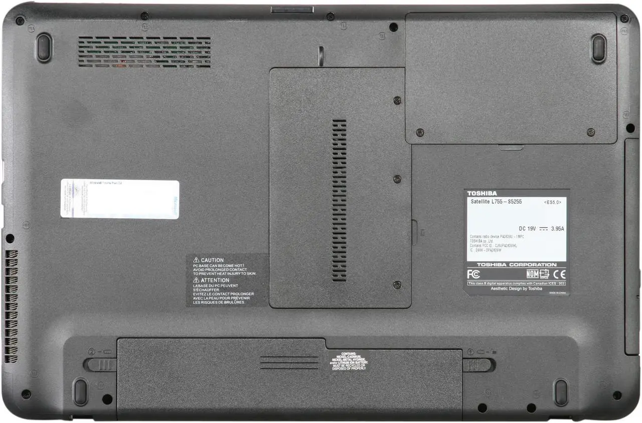 Alt view image 7 of 8 - TOSHIBA Laptop Satellite Intel Core i5-2410M 4GB Memory 500GB HDD NVIDIA GeForce GT 525M 15.6" Windows 7 Home Premium 64-bit L755-S5255