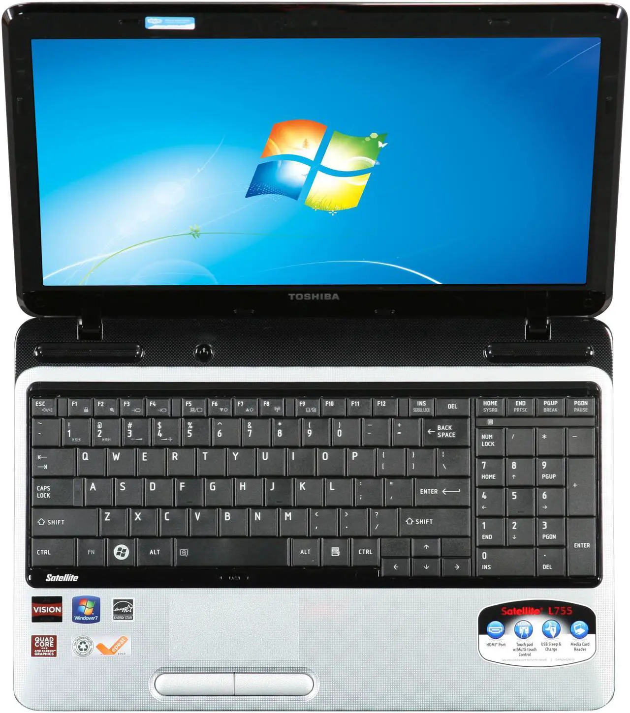 Alt view image 6 of 8 - TOSHIBA Laptop AMD A6-3400M 4GB Memory 320GB HDD AMD Radeon HD 6520G 15.6" Windows 7 Home Premium 64-Bit L755D-S5347