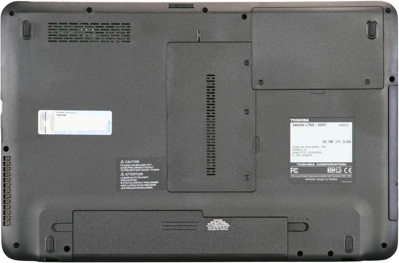 Alt view image 7 of 8 - TOSHIBA Laptop AMD A6-3400M 4GB Memory 320GB HDD AMD Radeon HD 6520G 15.6" Windows 7 Home Premium 64-Bit L755D-S5347