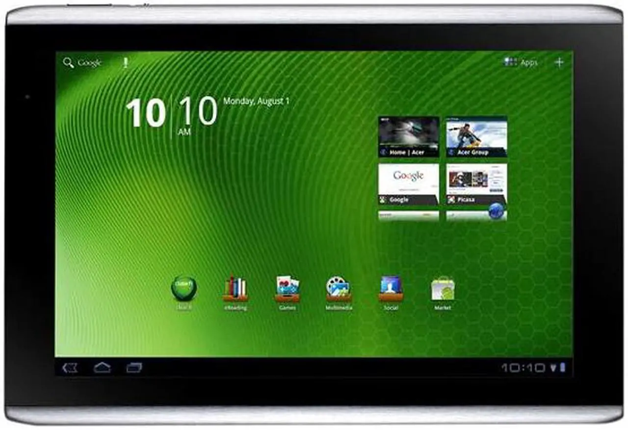 Main image of Acer Iconia Tab A500-10S16u NVIDIA Tegra 2 1.00GHz 10.1" 1GB DDR2 Memory 16GB Flash Tablet - Aluminum Metallic