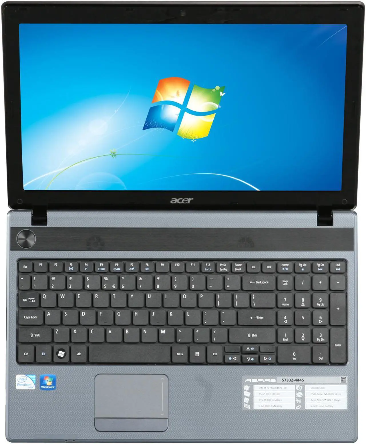 Alt view image 6 of 8 - Acer Laptop Aspire Intel Pentium P6100 3GB Memory 320GB HDD Intel HD Graphics 15.6" Windows 7 Home Premium 64-bit AS5733Z-4445