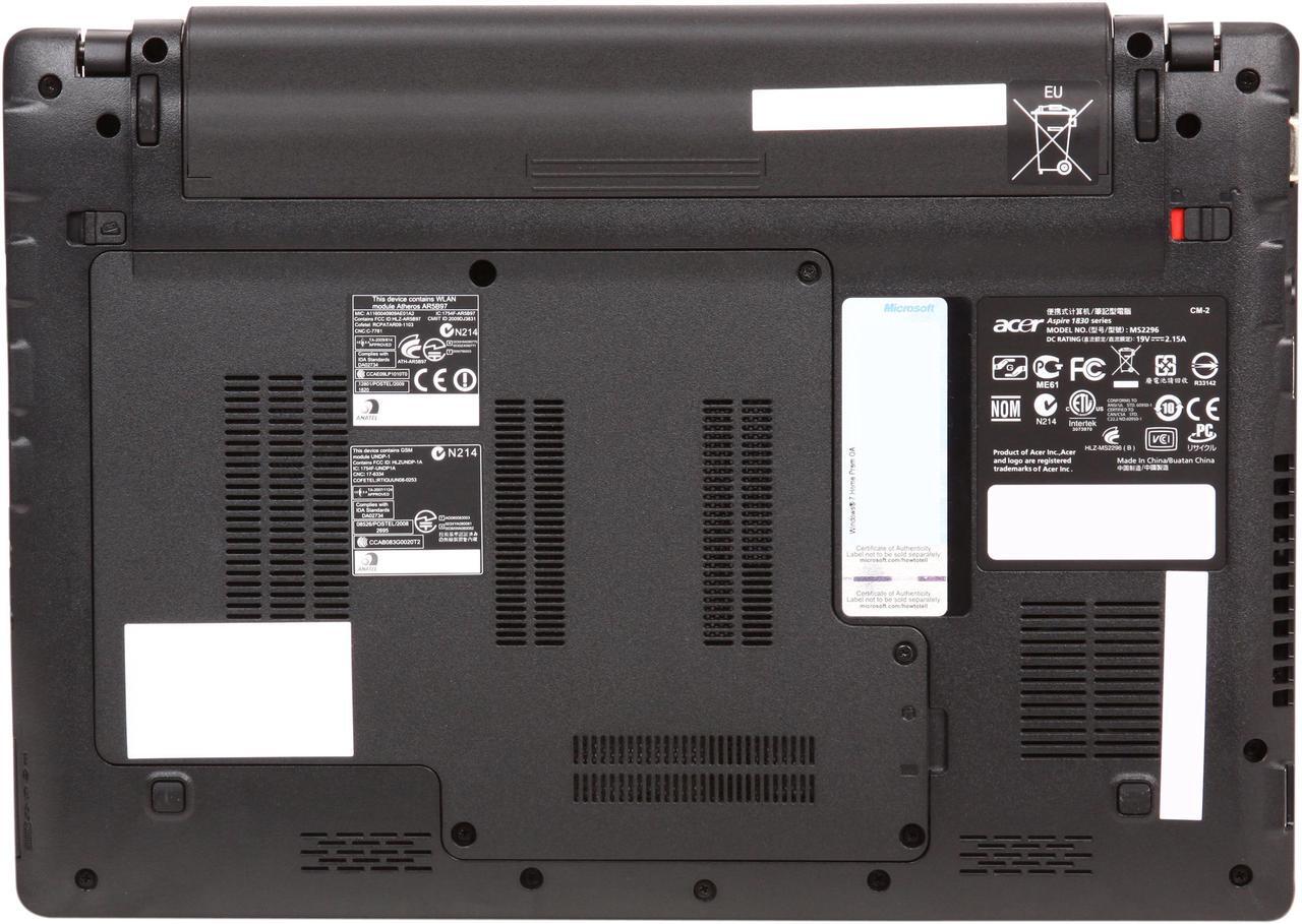 Alt view image 7 of 8 - Acer Laptop Aspire Intel Core i3-330UM 2GB Memory 250GB HDD Intel HD Graphics 11.6" Windows 7 Home Premium AS1830-3595