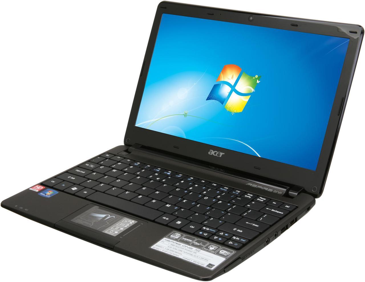 Main image of Acer Aspire One AO722-0473 Espresso Black AMD Dual-Core Processor C-60 (1.00 GHz) 11.6" 2GB Memory 320GB HDD Netbook