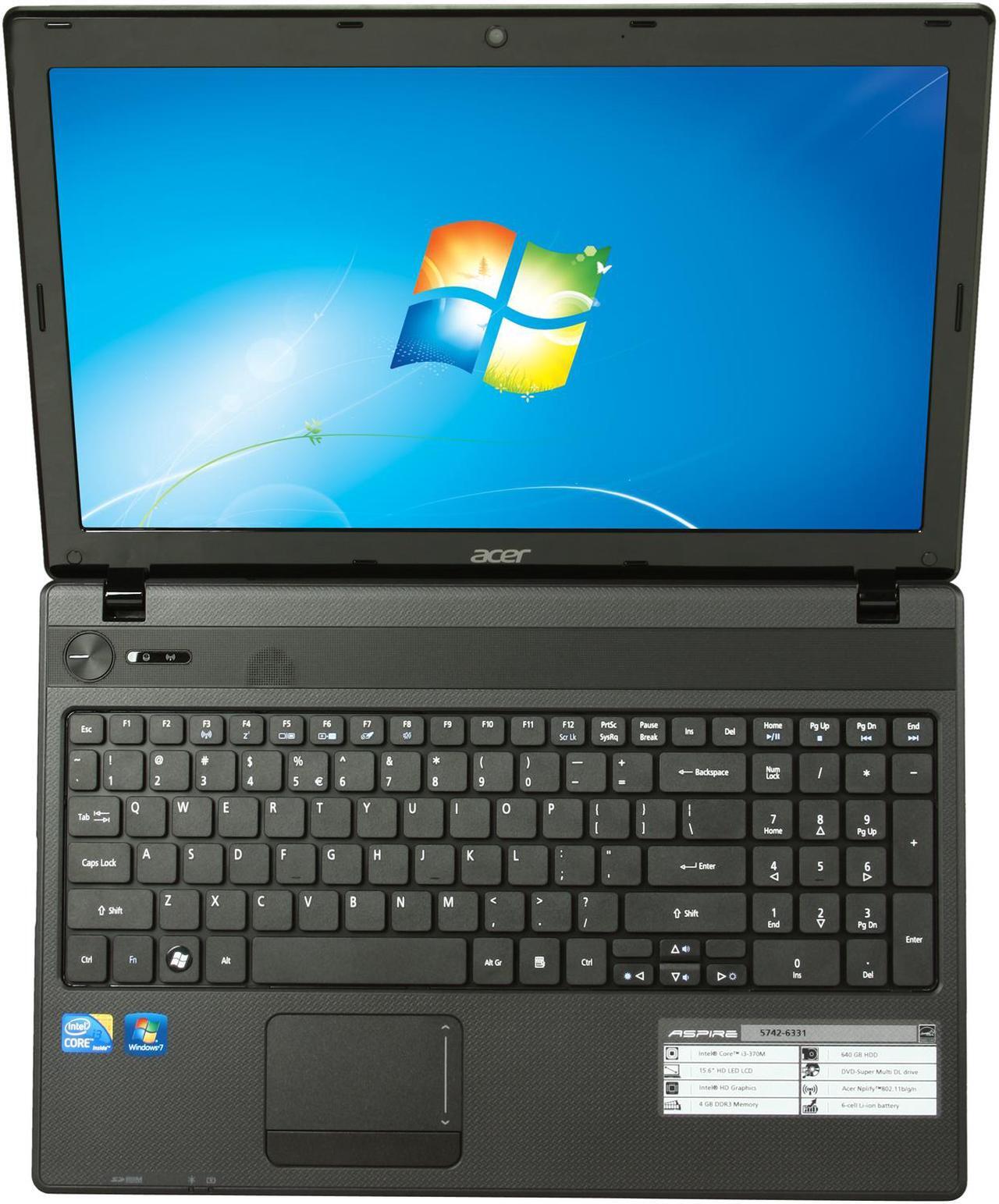 Alt view image 6 of 8 - Acer Laptop Aspire Intel Core i3-370M 4GB Memory 640GB HDD Intel HD Graphics 15.6" Windows 7 Home Premium 64-Bit AS5742-6331