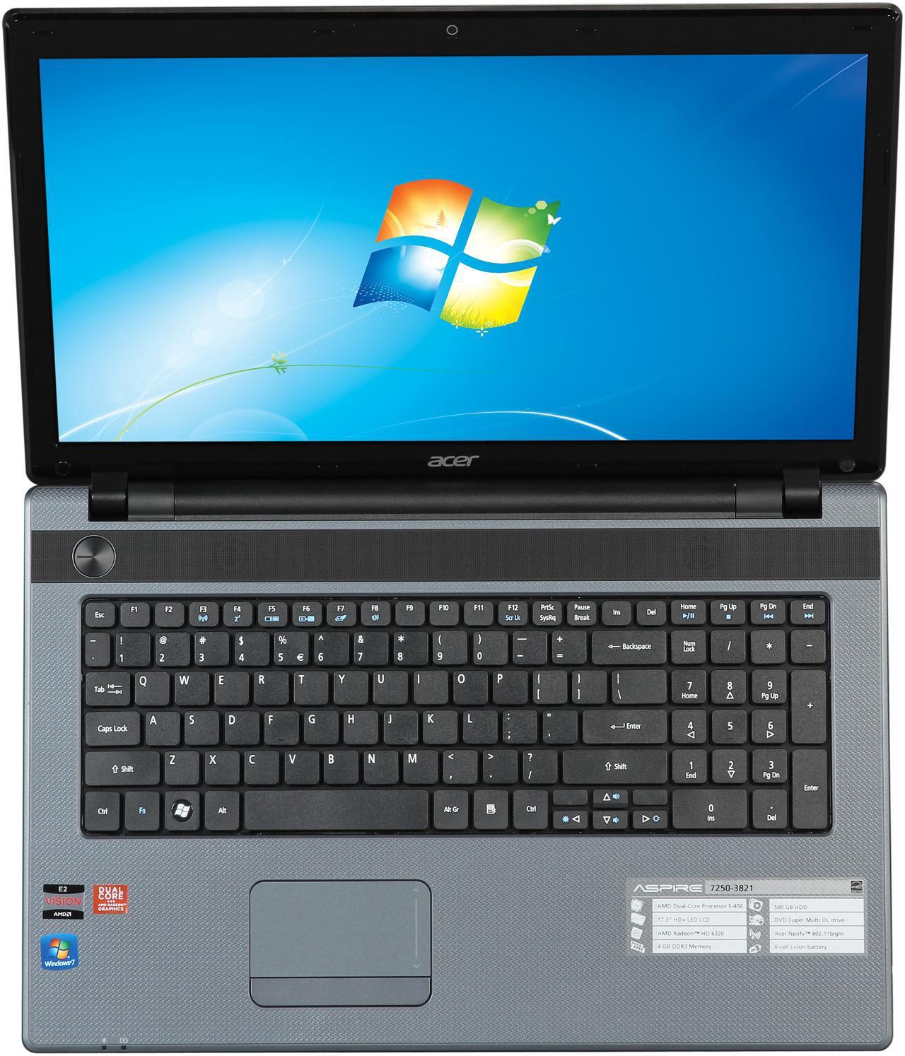 Alt view image 6 of 8 - Acer Laptop Aspire AMD E-450 4GB Memory 500GB HDD AMD Radeon HD 6320 17.3" Windows 7 Home Premium 64-Bit AS7250-3821