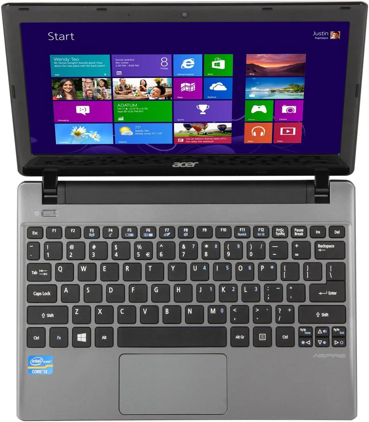 Alt view image 6 of 8 - Acer Laptop Aspire Intel Core i3-2377M 4GB Memory 500GB HDD Intel HD Graphics 3000 11.6" Windows 8 V5-171-6675