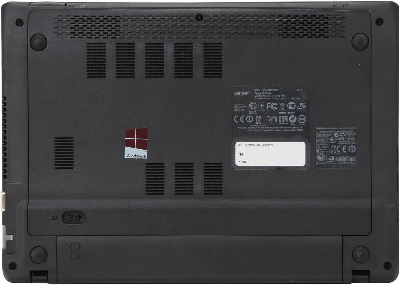 Alt view image 7 of 8 - Acer Laptop Aspire Intel Core i3-2377M 4GB Memory 500GB HDD Intel HD Graphics 3000 11.6" Windows 8 V5-171-6675