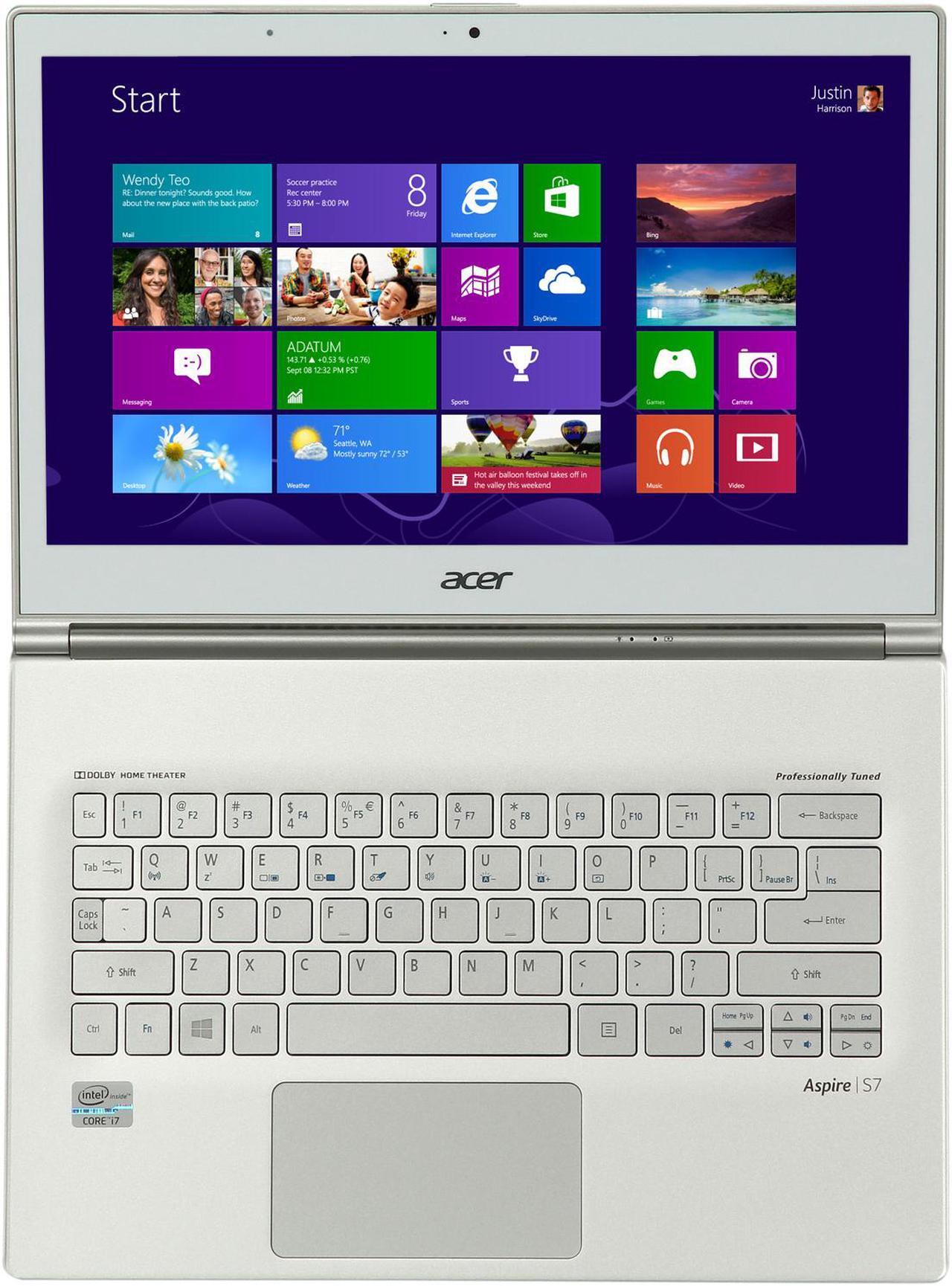 Alt view image 6 of 8 - Acer Aspire S7-391-9427 Intel Core i7 3537U (2.00GHz) 4GB Memory 256GB SSD 13.3" Touchscreen Ultrabook Windows 8