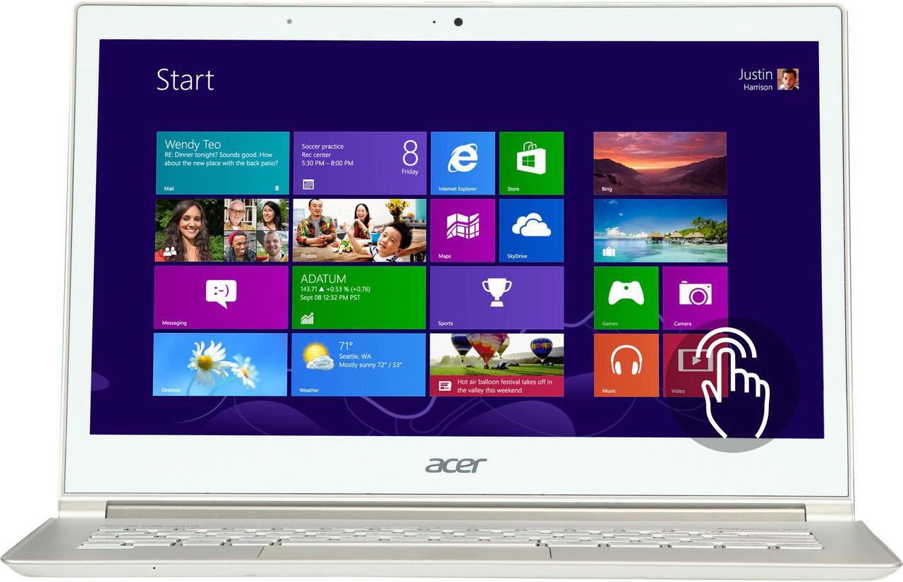 Alt view image 2 of 8 - Acer Aspire S7-391-9427 Intel Core i7 3537U (2.00GHz) 4GB Memory 256GB SSD 13.3" Touchscreen Ultrabook Windows 8