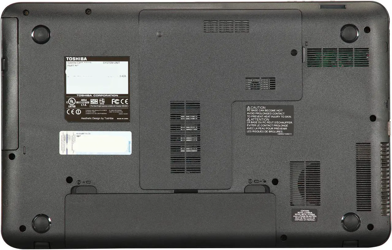 Alt view image 7 of 8 - TOSHIBA Laptop Satellite Intel Core i3-3110M 4GB Memory 640GB HDD Intel HD Graphics 4000 15.6" Windows 7 Professional 64-Bit C855-S5319