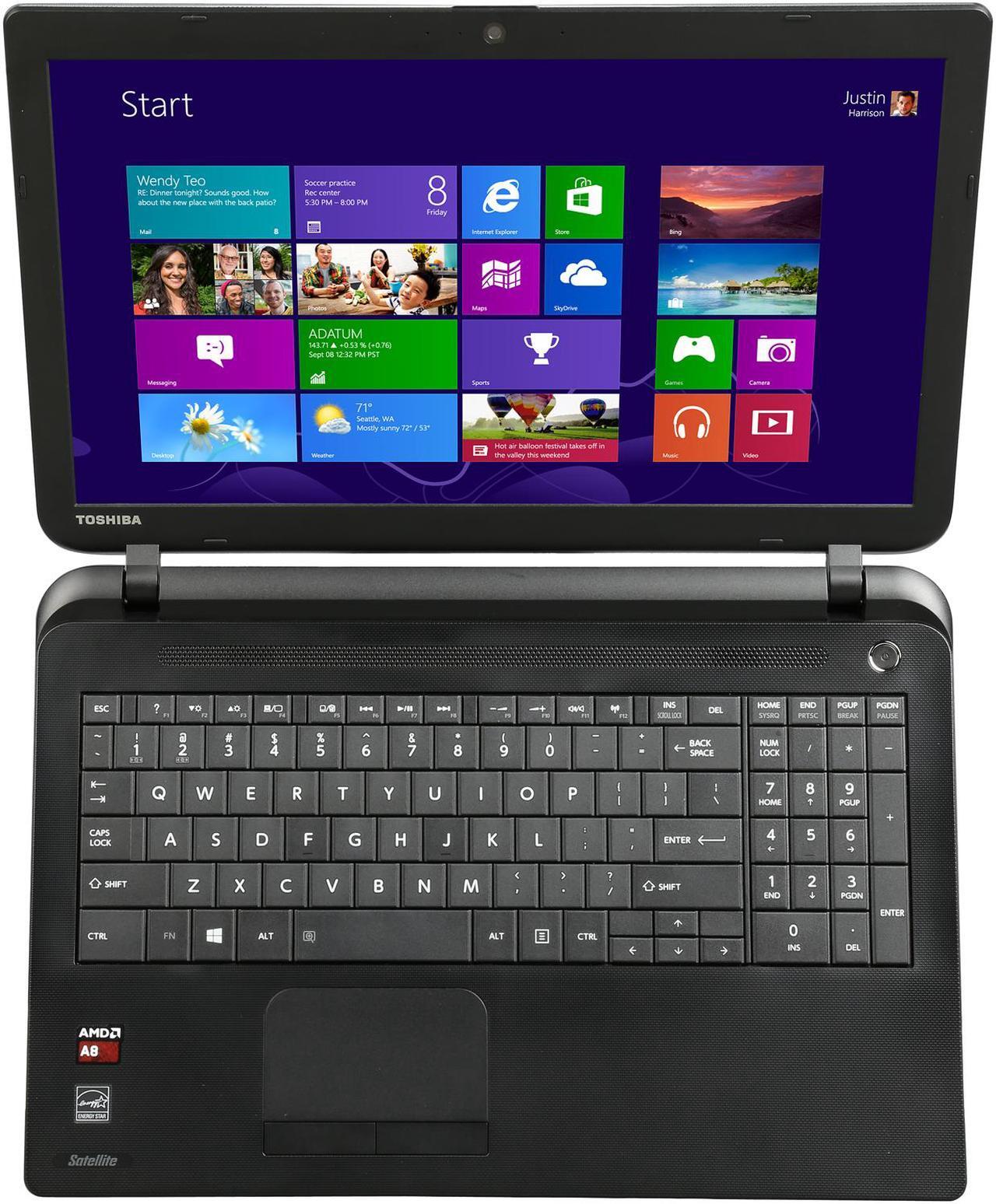 Alt view image 6 of 8 - TOSHIBA Laptop Satellite AMD A8-6410 4GB Memory 500GB HDD AMD Radeon R5 Series 15.6" Non-Touch Screen Windows 8.1 C55D-B5310