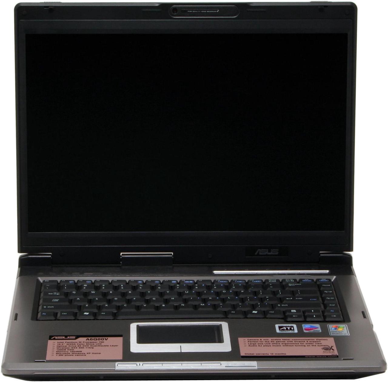 Alt view image 3 of 17 - ASUS Laptop Intel Pentium M 750 1GB Memory 100GB HDD ATI Mobility Radeon X700 15.4" Windows XP Home A6V